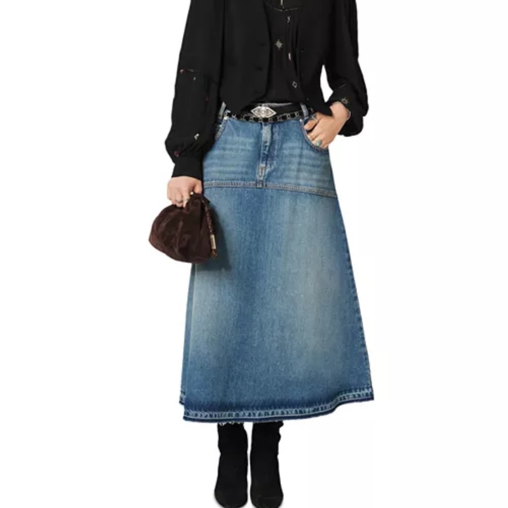 ba&sh Blue Denim Skirt